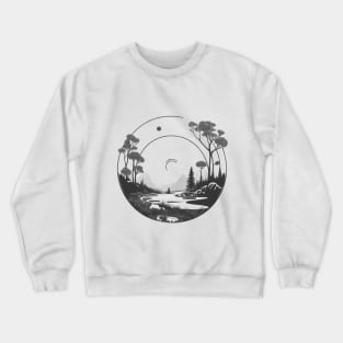 line art scenery Crewneck Sweatshirt